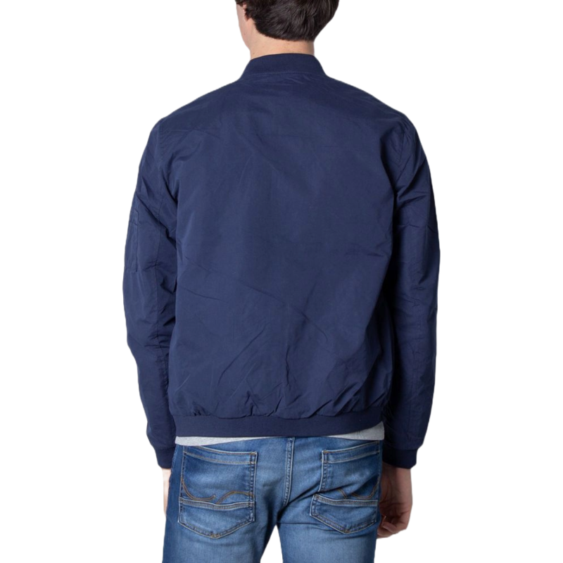 Jack & Jones Blue Bomber Jacket with Arm Zipper Elegance