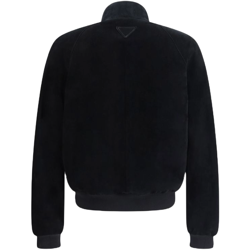 Prada Cream Luxurious Suede Bomber Jacket