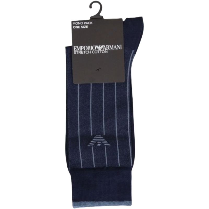 Emporio Armani Blue Cotton Sock for Elevated Everyday Elegance