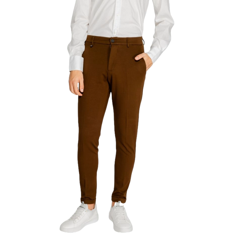 Antony Morato Brown Viscose Trousers with Tailored Elegance