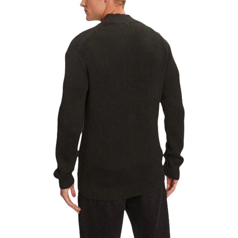 Calvin Klein Jeans Grey Cotton Woven Label Zip Thro Cardigan