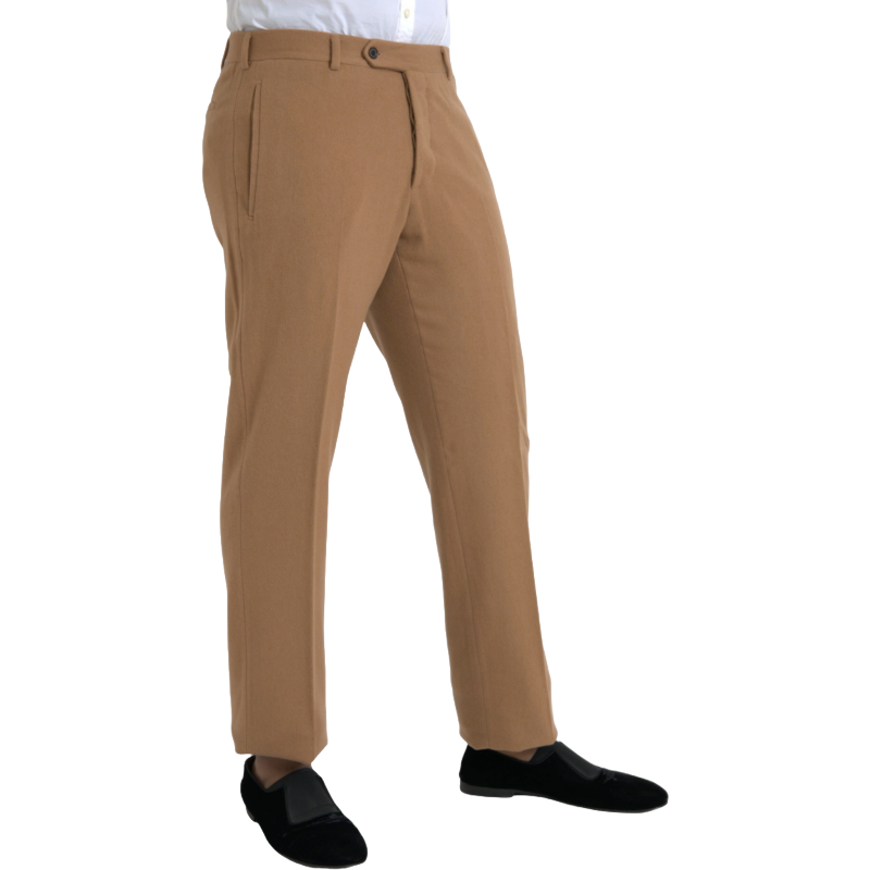 Prada Beige Cashmere Straight Fit Dress Pants