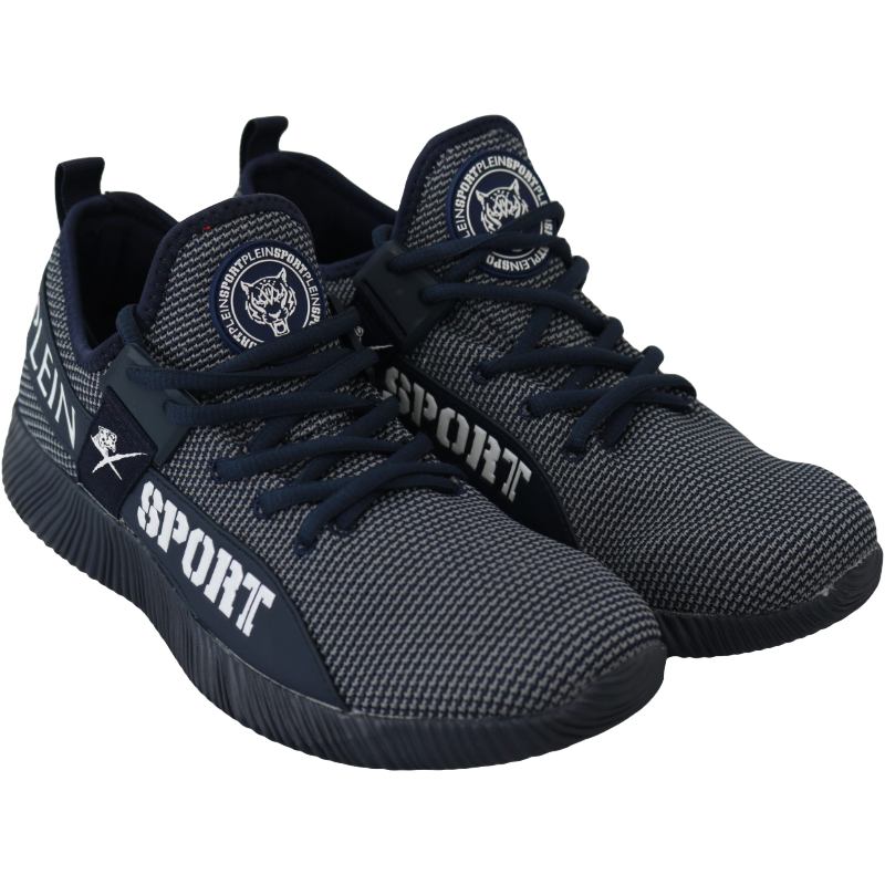 Plein Sport Blue Indaco Canvas Carter Sneakers Luxury Style