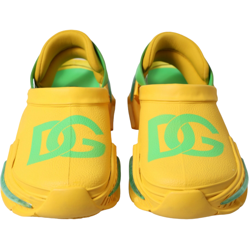 Dolce & Gabbana Yellow Rubber Clogs Slippers in Lush Colors