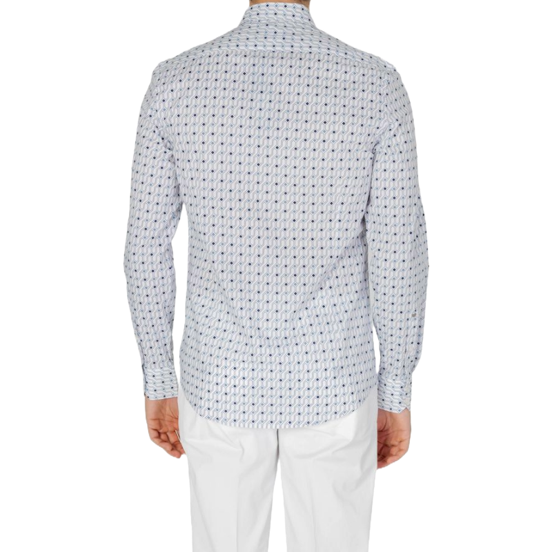 Antony Morato Blue Pattern Cotton Shirt for Timeless Elegance