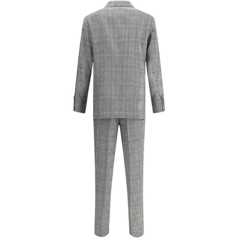 Brunello Cucinelli Beige Cotton Linen Blend Suit
