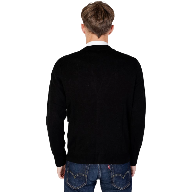 Antony Morato Black Wool Cardigan for Timeless Elegance