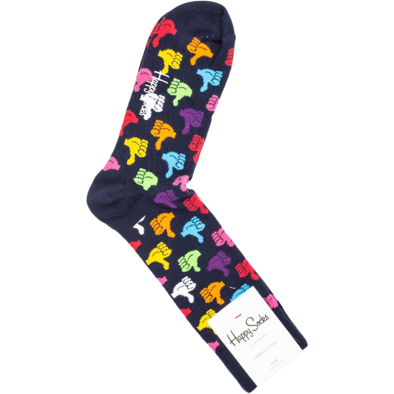 Happy Socks Black Cotton Sock for Everyday Elegance