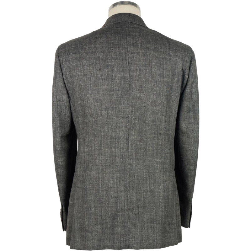 Emilio Romanelli Grey Virgin Wool Blazer with Tailored Elegance