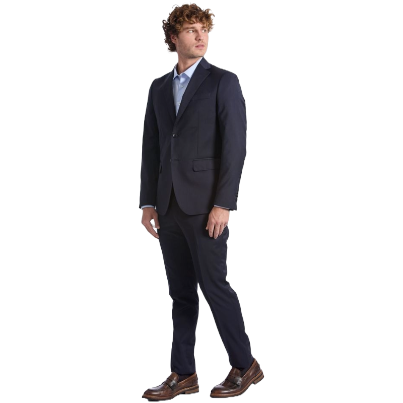 Baldinini Navy Blue Premium Wool Suit for Timeless Elegance
