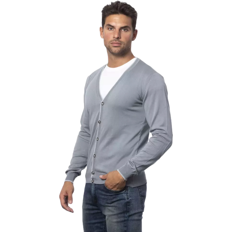 Verri Gray Cotton Cardigan - Timeless Italian Elegance