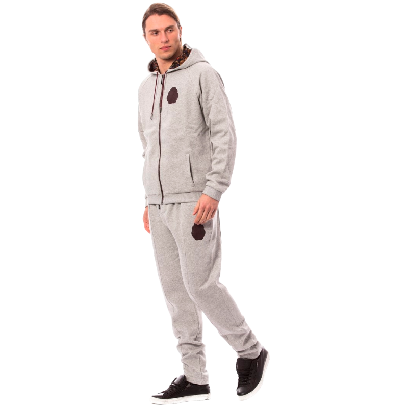 Billionaire Elegant Gray Cotton Sweatsuit Ensemble