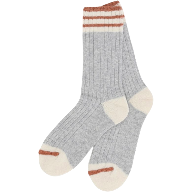 Brunello Cucinelli Grey Cashmere Socks in Elegant Mélange Design
