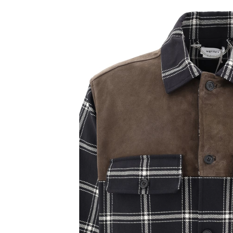 Alexander McQueen Grey Cotton Plaid Shirt for Timeless Sophistication