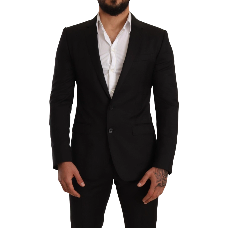 Dolce & Gabbana Charcoal Wool Elegant Slim Fit Suit
