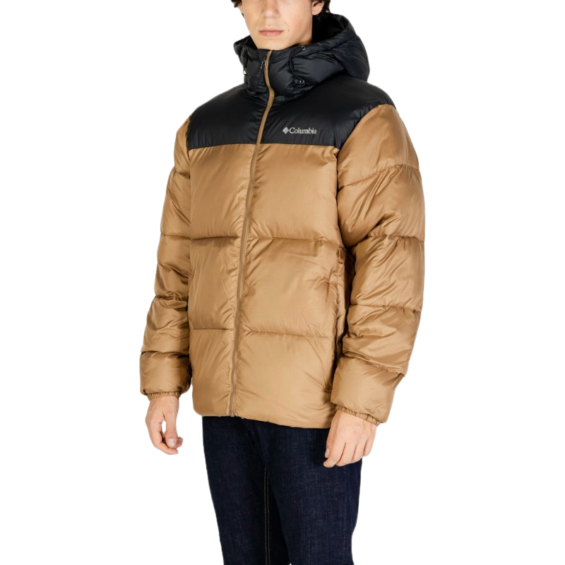 Columbia Beige Nylon Buffer Jacket for Elevated Winter Style