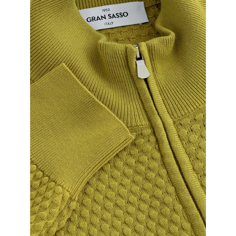 Gran Sasso Yellow Cotton Cardigan for Sophisticated Style