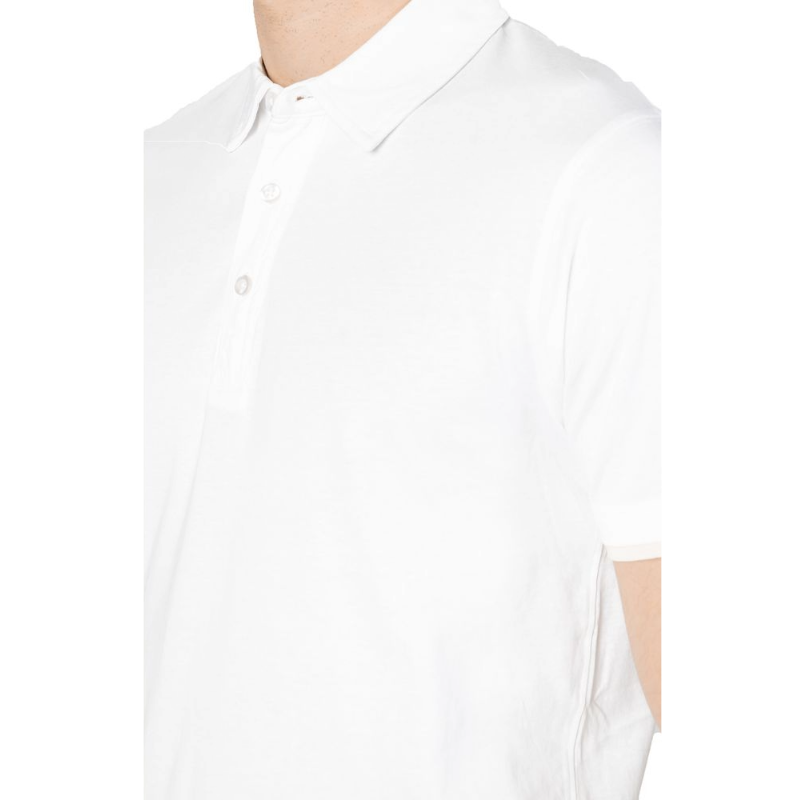Hamaki-Ho White Cotton Polo Shirt for Timeless Sophistication