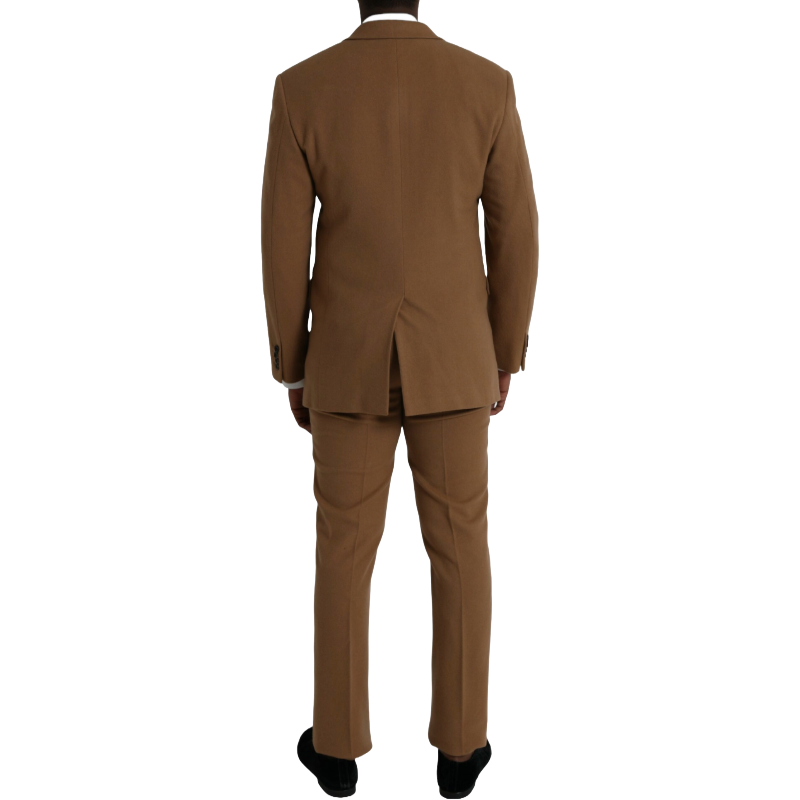 Prada Brown Cashmere 2 Piece Single Breasted Suit Elegance