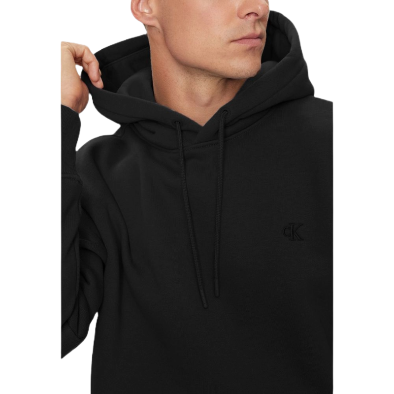 Calvin Klein Jeans Black Cotton Hoodie for Effortless Elegance