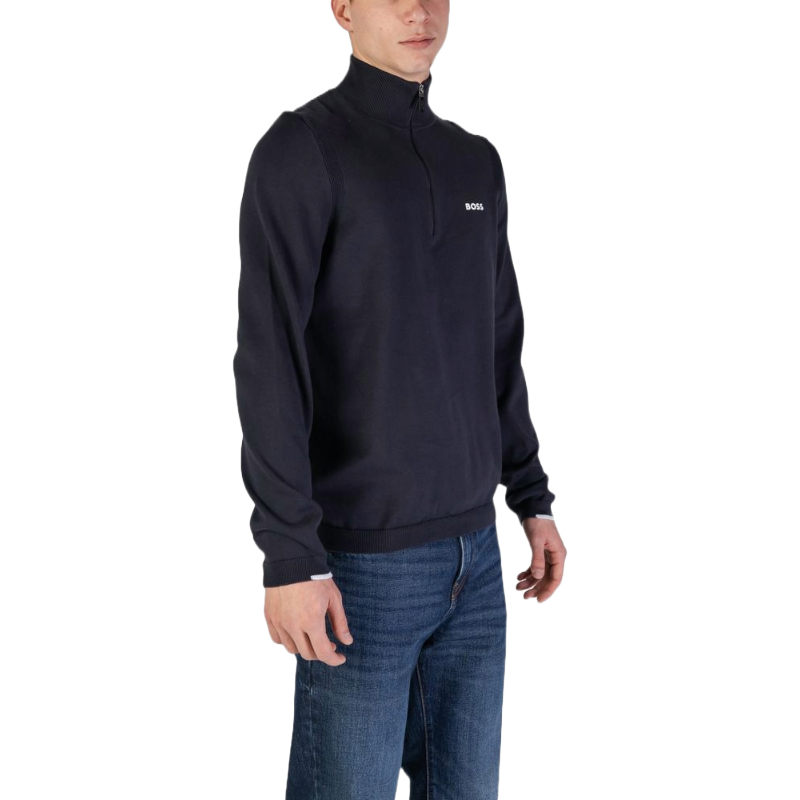 Hugo Boss Blue Cotton Cardigan for Elevated Style