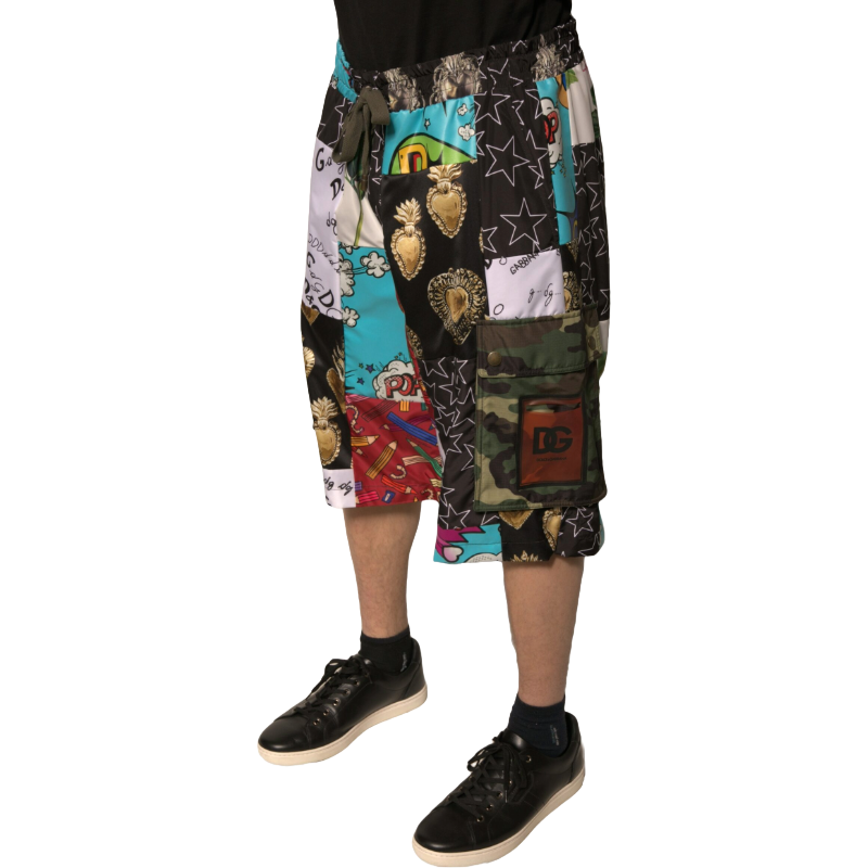 Dolce & Gabbana Multicolor Cotton Cargo Bermuda Shorts