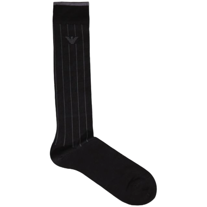 Emporio Armani Black Cotton Sock for Elevated Style