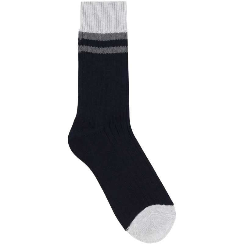 Brunello Cucinelli Navy Cotton Socks for Timeless Sophistication