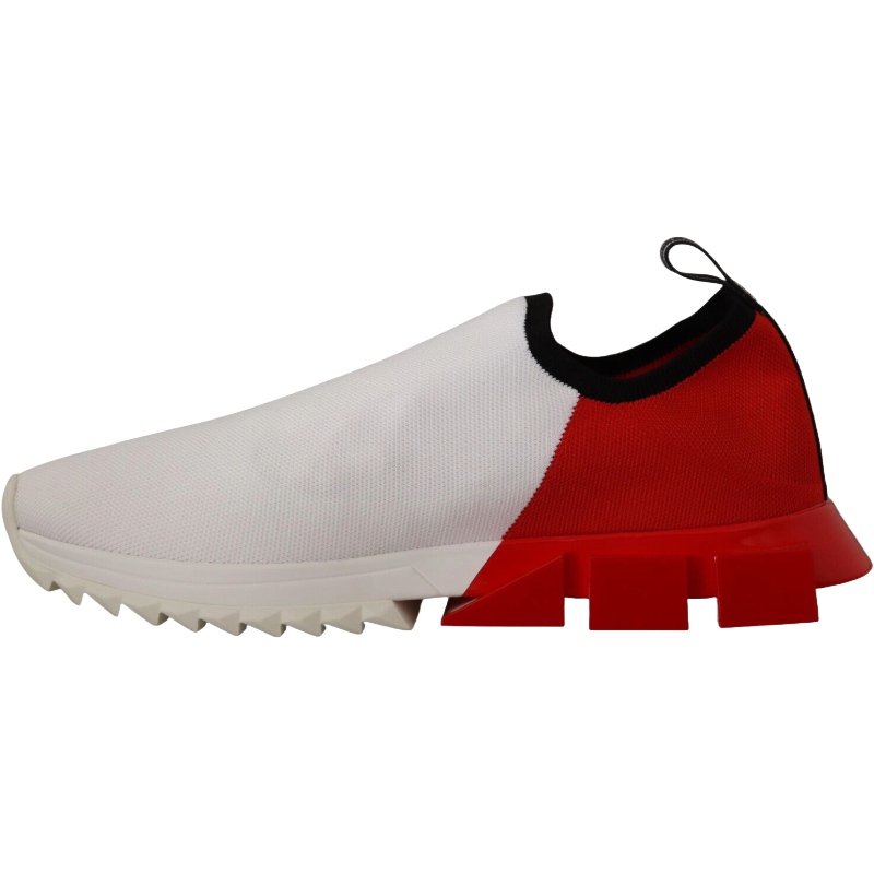 Dolce & Gabbana Red Knit Sneakers with Rubber Sole