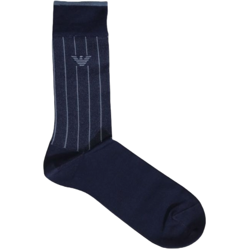 Emporio Armani Blue Cotton Sock for Elevated Everyday Elegance