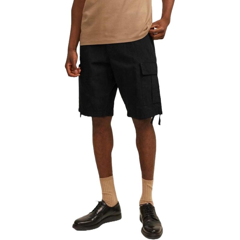 Jack & Jones Black Cotton Shorts for Elevated Casual Style