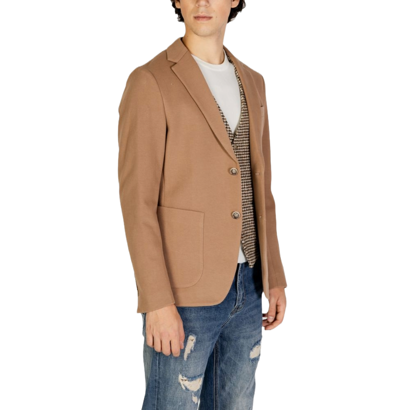 Gianni Lupo Beige Cotton Blazer: Timeless Elegance Redefined