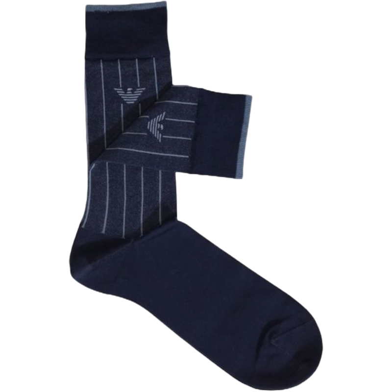 Emporio Armani Blue Cotton Sock for Elevated Everyday Elegance