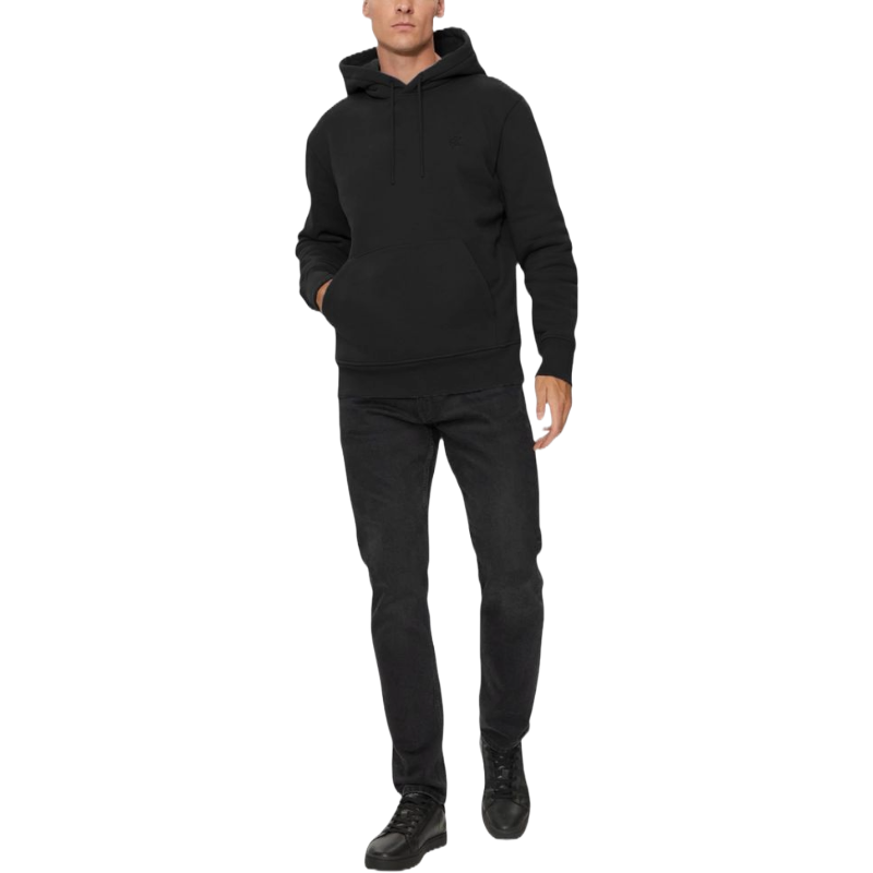 Calvin Klein Jeans Black Cotton Hoodie for Effortless Elegance