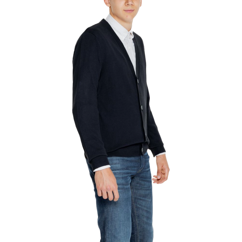 Jack & Jones Black Cotton Cardigan for Elevated Style