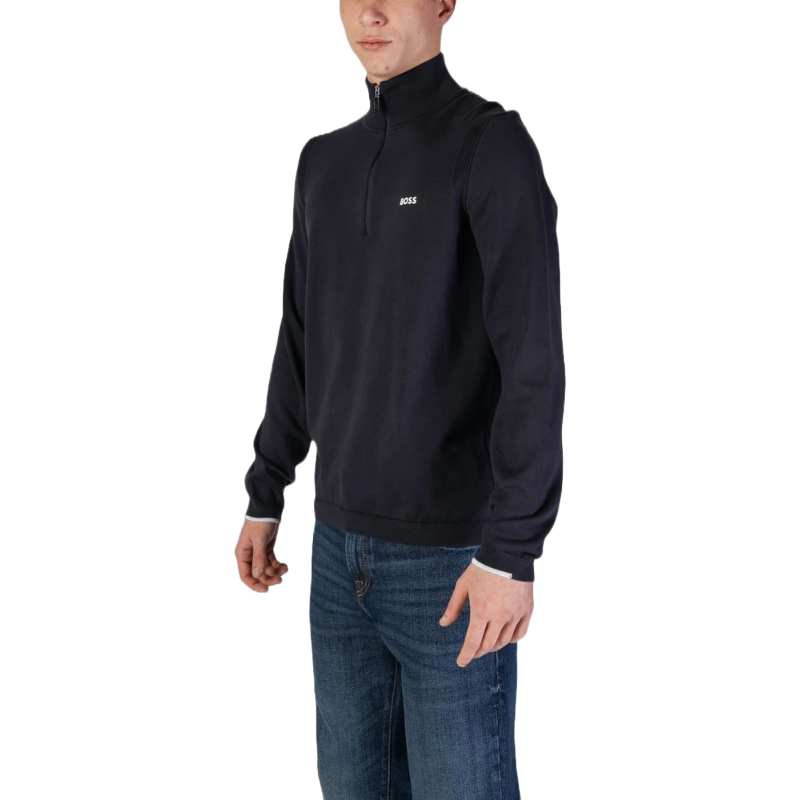 Hugo Boss Blue Cotton Cardigan for Elevated Style