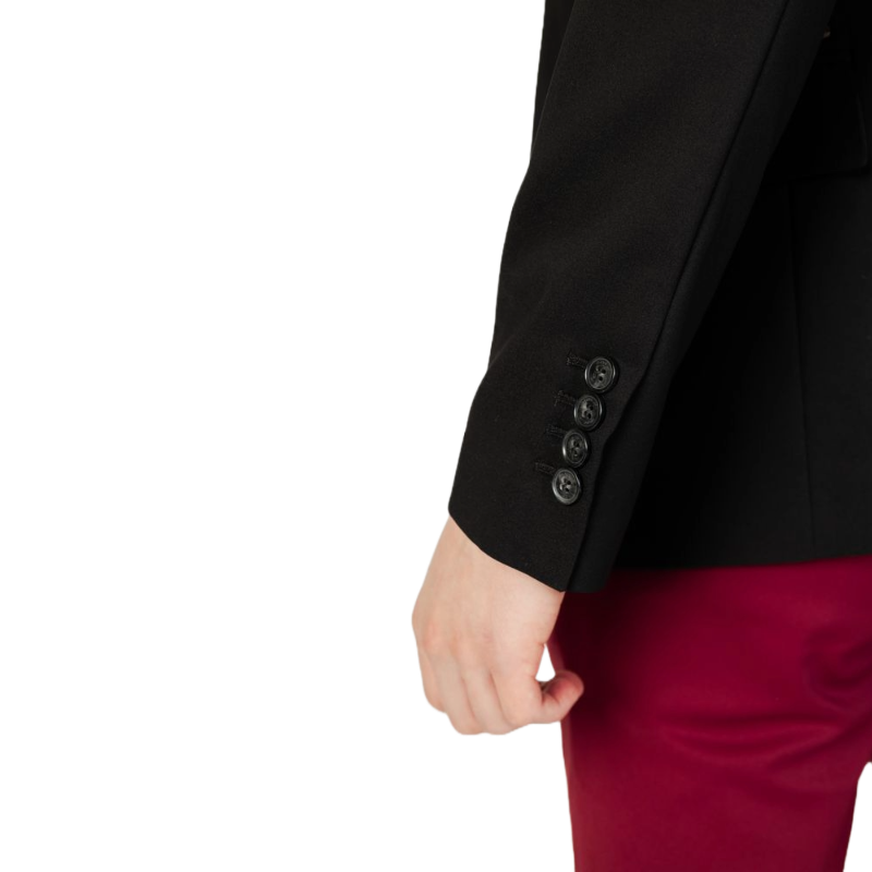 Gianni Lupo Black Cotton Blazer with Tailored Elegance