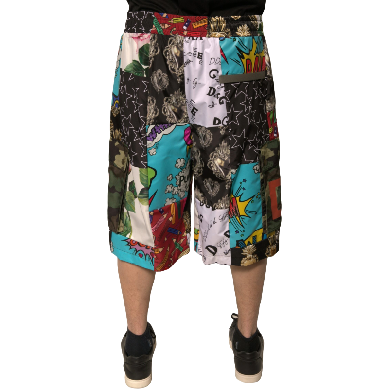 Dolce & Gabbana Multicolor Cotton Cargo Bermuda Shorts