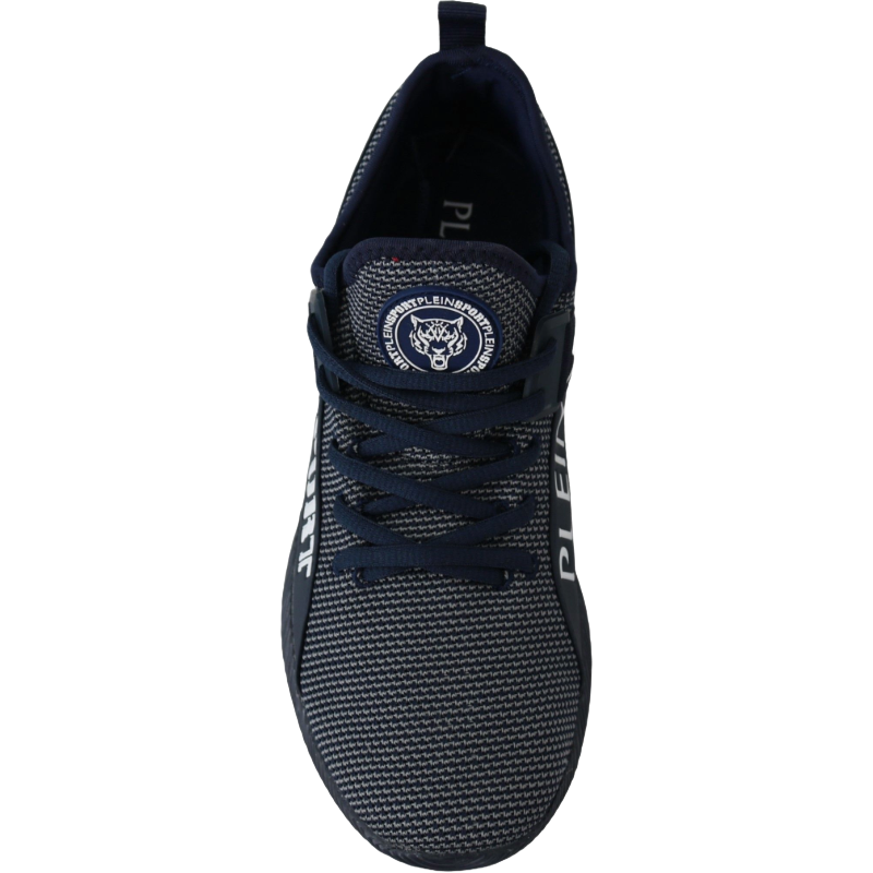 Plein Sport Blue Indaco Canvas Carter Sneakers Luxury Style