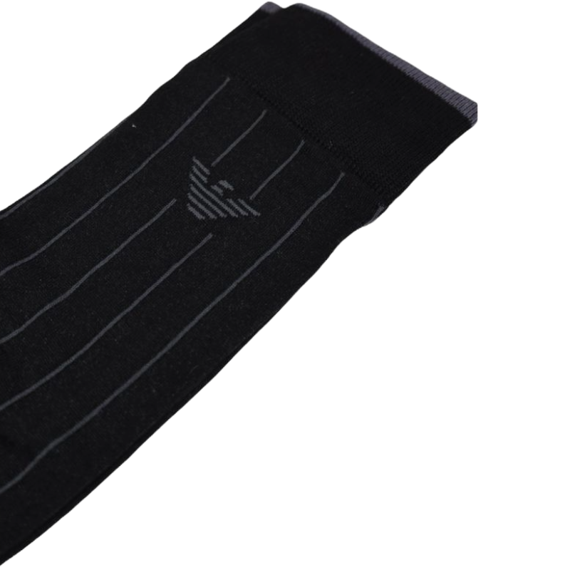 Emporio Armani Black Cotton Sock for Elevated Style