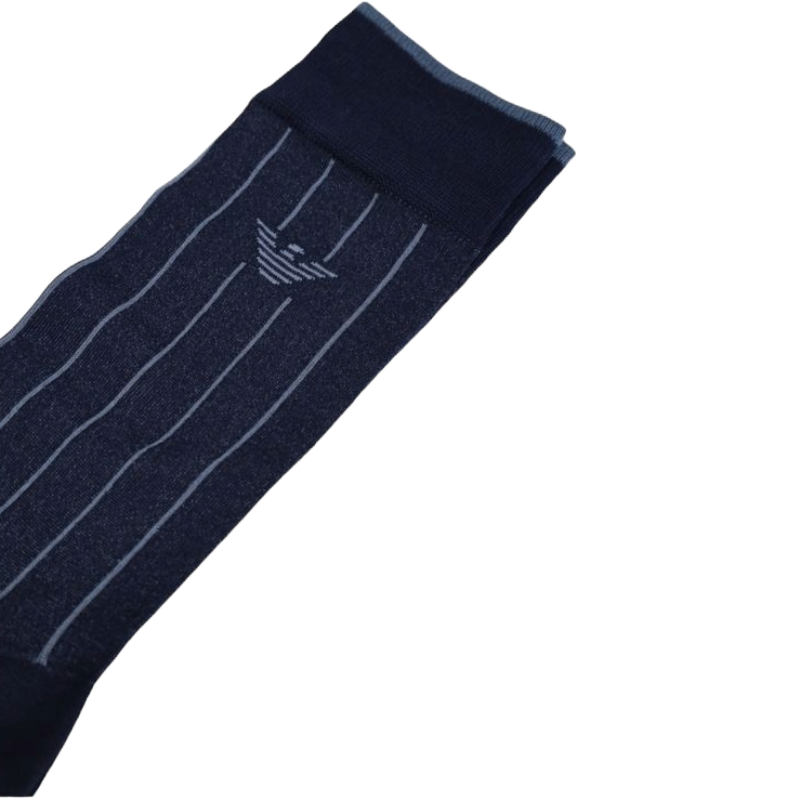 Emporio Armani Blue Cotton Sock for Elevated Everyday Elegance