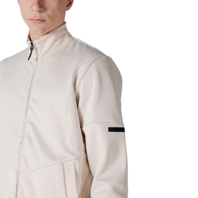 Emporio Armani EA7 Beige Cotton Sweatsuit for Elevated Leisure