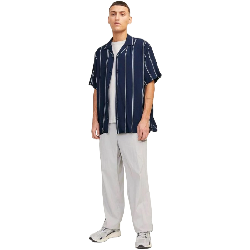 Jack & Jones Blue Viscose Shirt for Effortless Summer Elegance