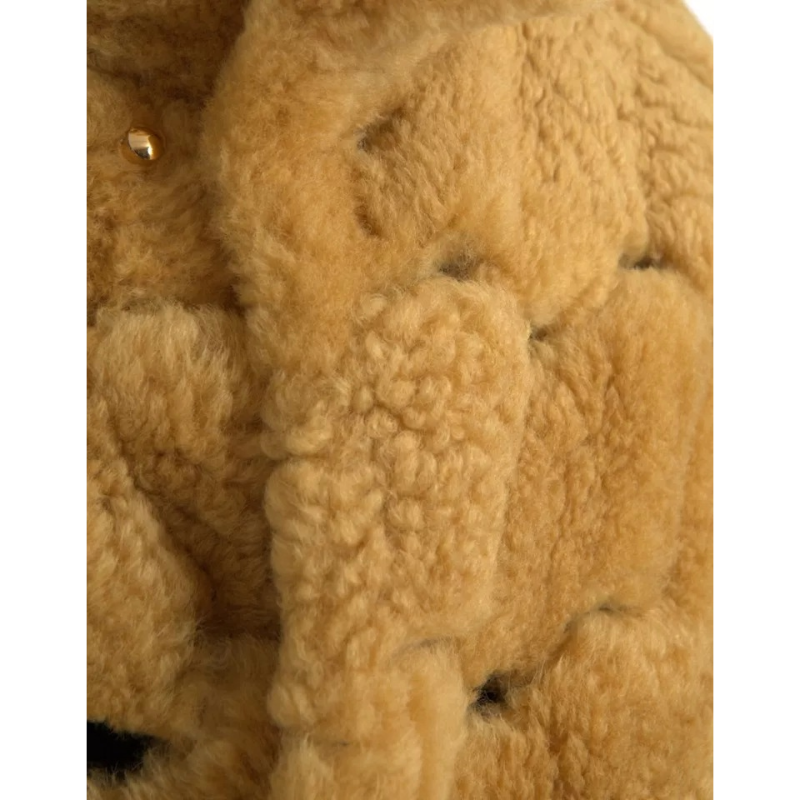 Bottega Veneta Yellow Wool Long Teddy Coat Jacket Luxe