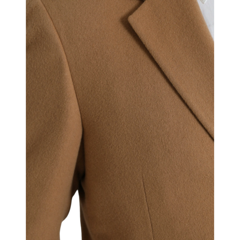 Prada Brown Cashmere 2 Piece Single Breasted Suit Elegance