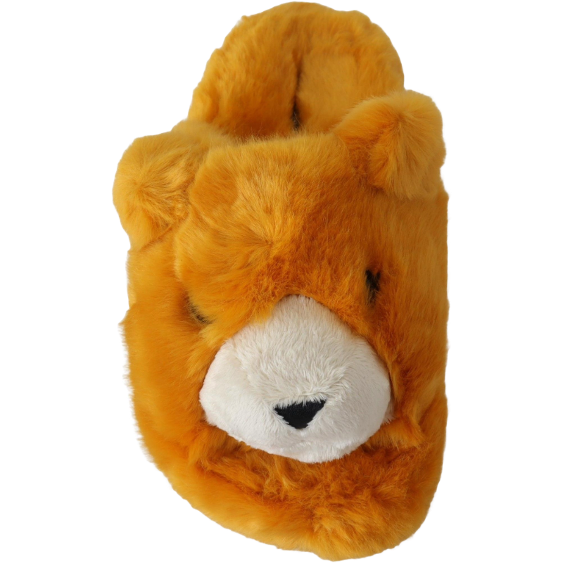 Dolce & Gabbana Sunshine Yellow Leather Lion Slippers