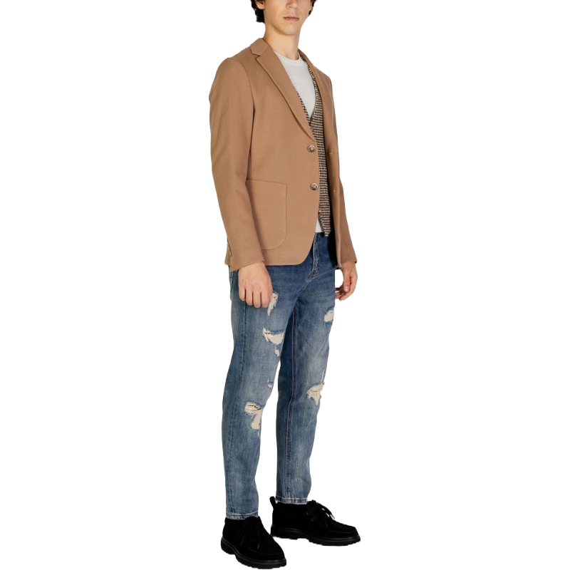 Gianni Lupo Beige Cotton Blazer: Timeless Elegance Redefined