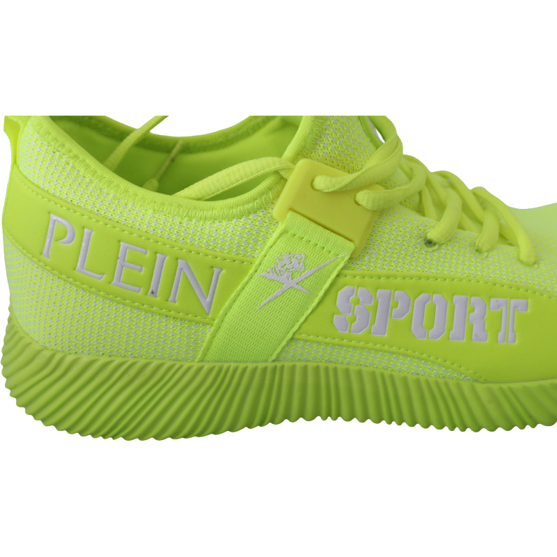 Philipp Plein Light Green Leather Sneakers for Elevated Style